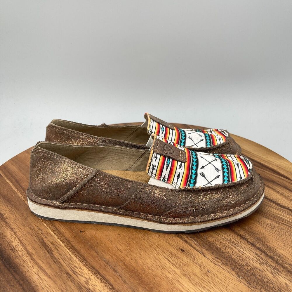 Ariat Cruiser Loafers Womens Size 9.5 B Rose Gold Arrow Aztec Slip On Shoes